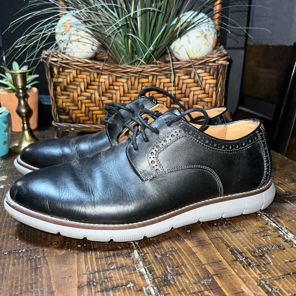 Holden Plain Toe Men's Black Leather Dress Shoes